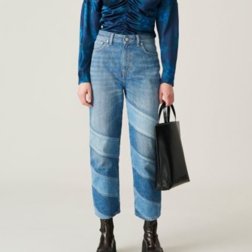 GANNI diagonal stripe denim